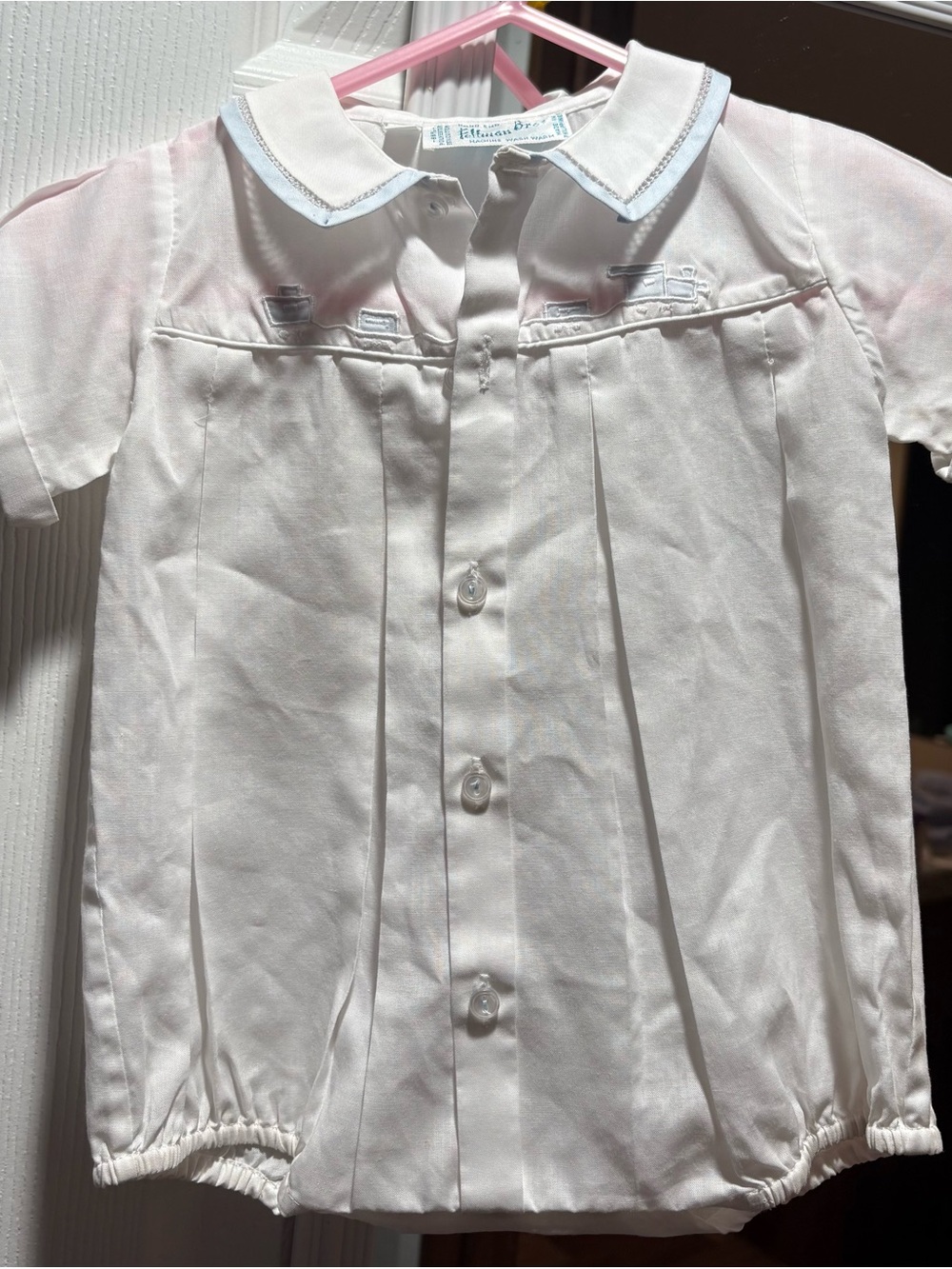 Vintage Feltman Bros Short-Sleeve Peter Pan Collar Kids One-Piece Bodysuit
